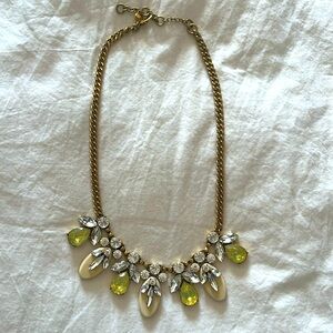 Gold White Statement Necklace